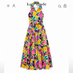 Kate Spade Halter Maxi Dress Orchid Bloom